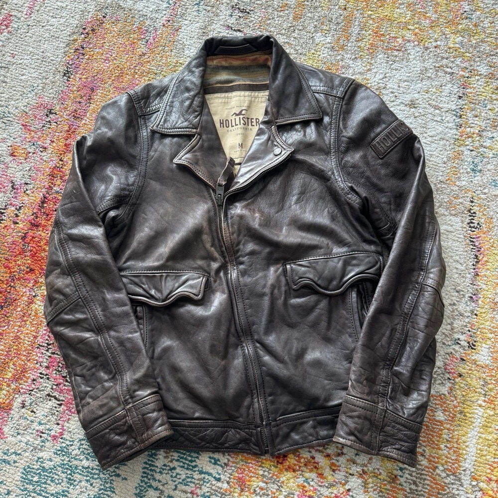 Hollister Palm Canyon leather‎ Jacket size Medium